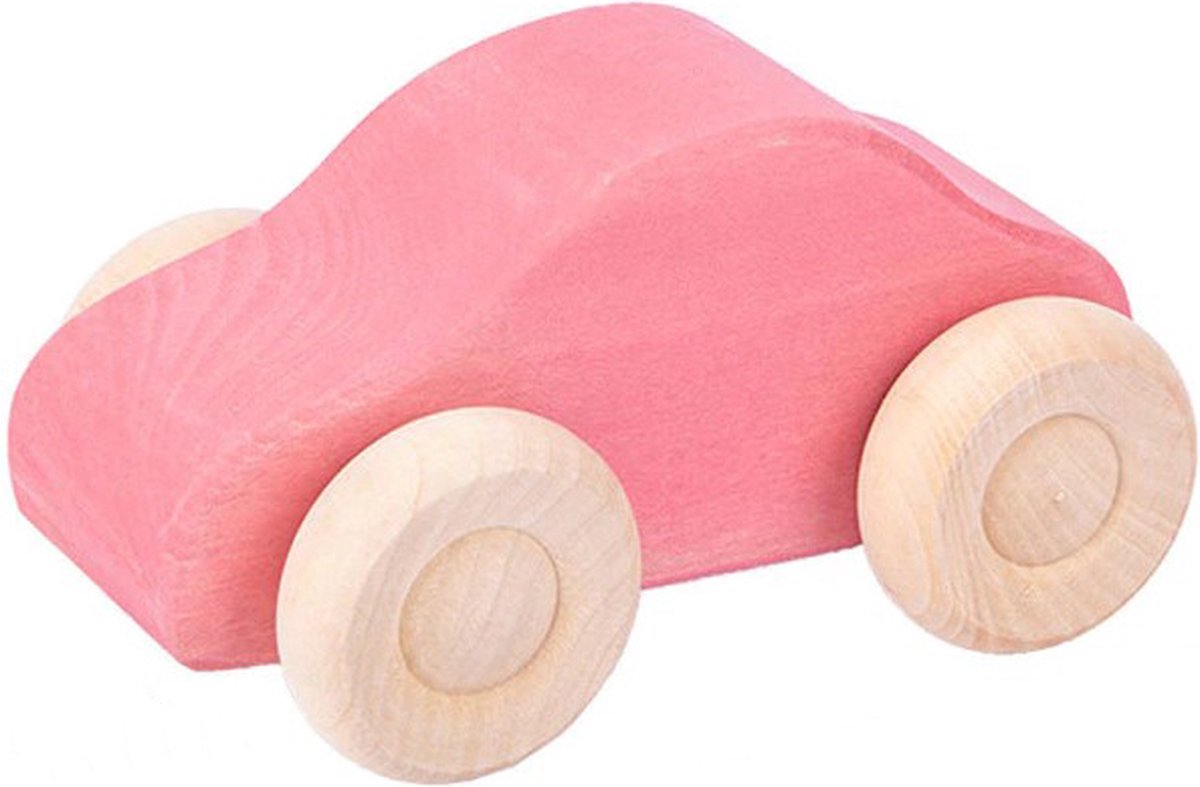 Littlemay.nl | Houten auto | Speelgoed | Roze | Baby | Peuter